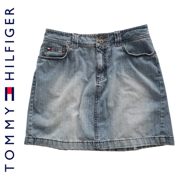 Tommy Hilfiger Dresses & Skirts - Tommy Hilfiger Vintage Short Mini Jean Skirt, Good Shape! No Flaws. SZ: 10